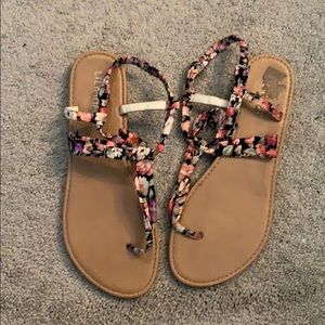 Floral print sandals